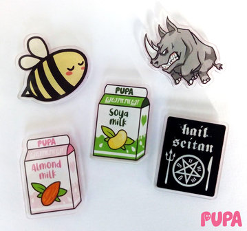 Pupa's Acrylic pins - series 1