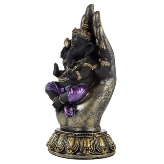 Ganesh beeld zittend in hand - Paars