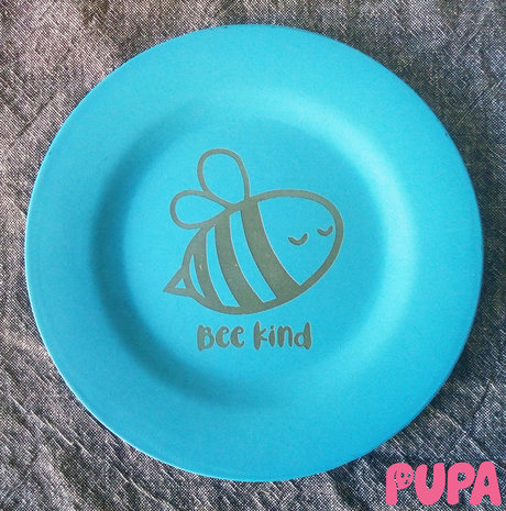 Bamboo snack plate - Bee kind - 17.5 cm